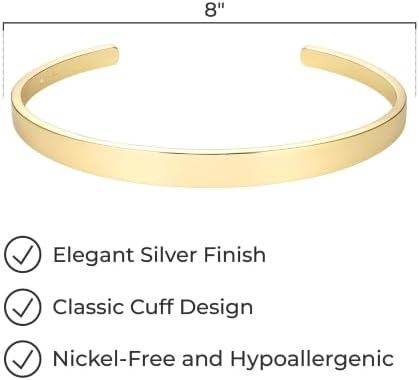 Amazon Essentials Cuff Bracelet, 8"