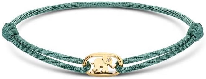 Fashion Stainless Steel Elephant Charm Mix Elliptical Satin Bracelet Adjustable Cord Bracelet Jewelry