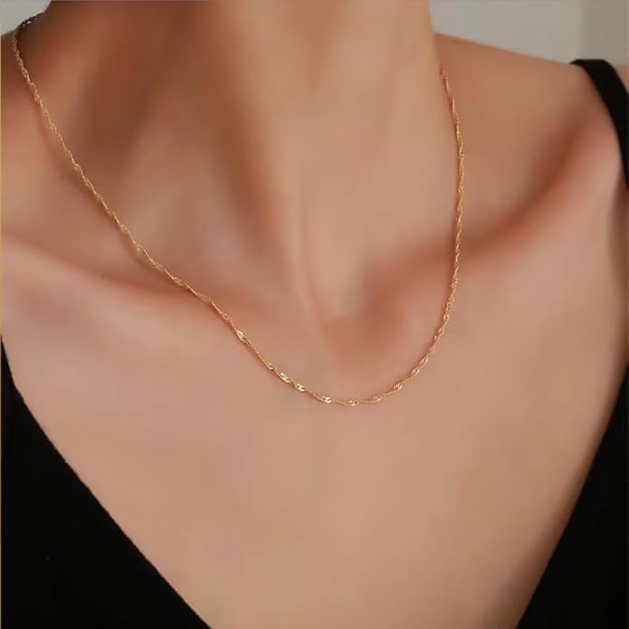 925 Sterling Silver Singapore Chain Lobster Clasp Paperclip Necklace for Women Sparkling Chain 2mm2.5mm3mm4mm5mm Gifts for Her