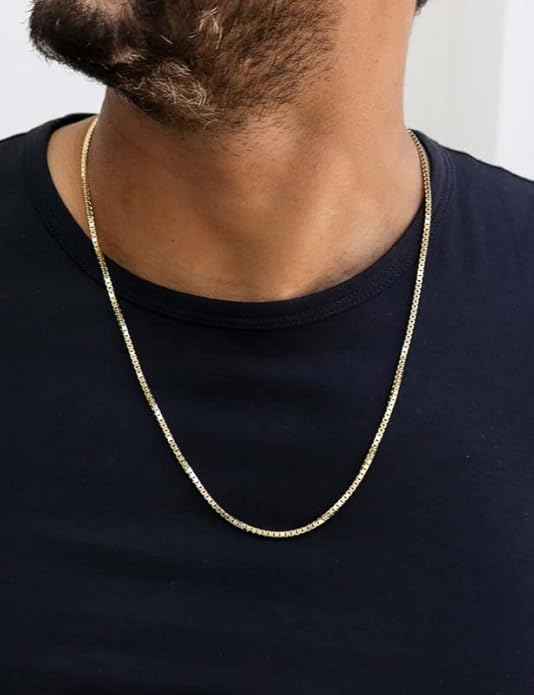 925 Sterling Silver Box Chain 2/3/4/5mm Necklace for Men Silver Link Chain for Women 16/18/20/22/24/26/30 Inches