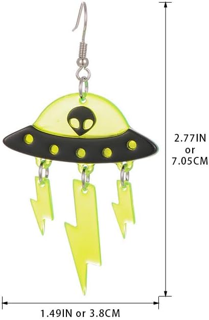 Madison Tyler 80s 90s Earrings for Women | Fun UFO Alien Earrings Space Earrings for Women