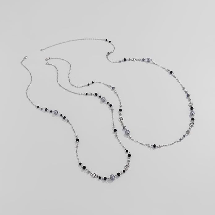 Long Pearl Necklaces for Women Pearl Long Chain Necklace Dainty Gold And Long Pearl Necklaces Layered Pearl Necklace Statement Sweater Strand Chain Jewelry