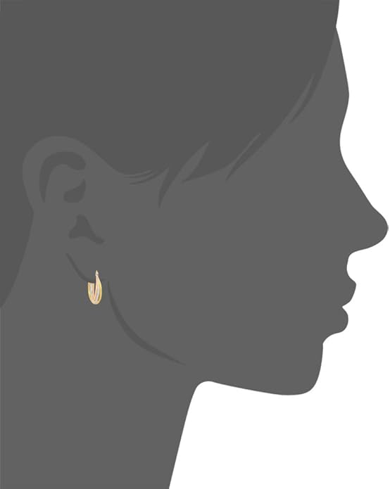 Edforce Women's Stainless Steel Overlapping Triple Hoop Earrings, (25mm-35mm)