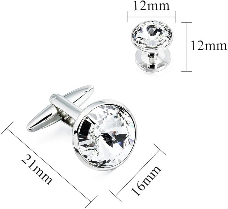 HAWSON Cufflinks for Men with 4/6 pcs Shirt Studs Set, Gift Box Packed, Mens Jewelry or Accessories for Wedding, Party, Anniversary, Birthday
