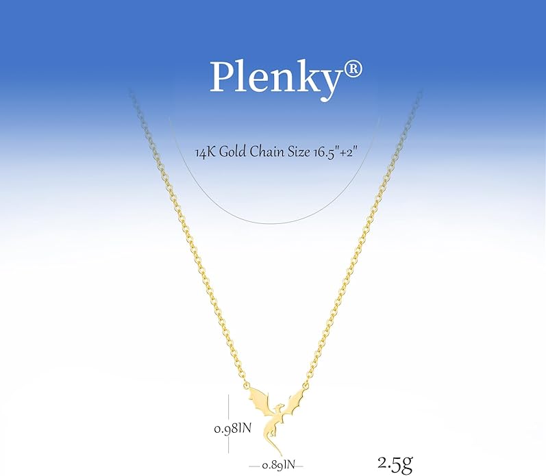 Gold Necklace for Women-14K Gold Plated Bow,Dragon,Shell, Palm Tree, Seahorse, Conch Shell,Sardines, Cowboy Boot,Bat,Bunny Pendant Beachy Jewelry for Women Gifts