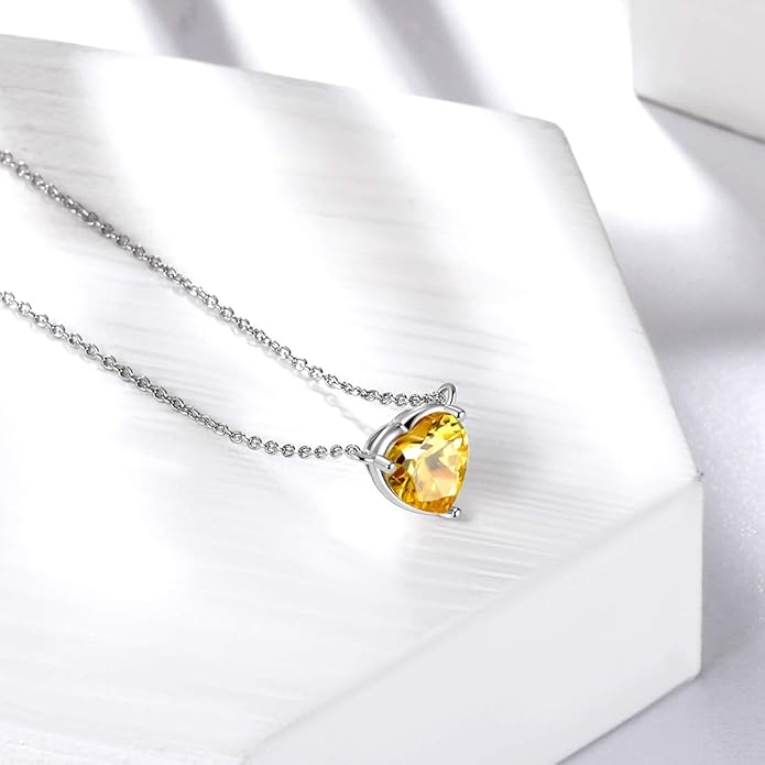 Aurora Tears 925 Sterling Silver 12 Birthstone Hearts Jewelry Women Crystal Wedding/Engagement/Bridal Heart Necklace/Earring/Ring/Bracelet Sets Jewellery
