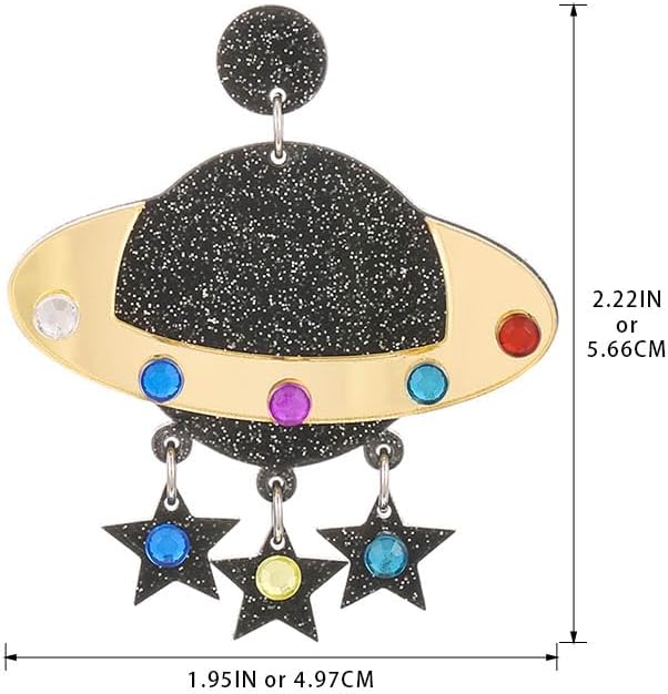 Madison Tyler 80s 90s Earrings for Women | Fun UFO Alien Earrings Space Earrings for Women