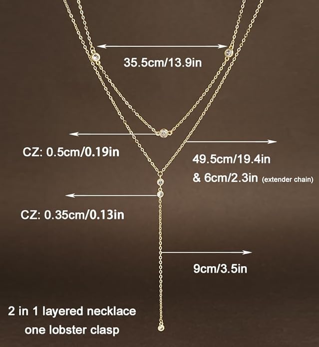 iF YOU Lariat Gold Long Necklaces for Women Trendy, Dainty 14K Gold Plated Drop Chain Necklace, Layered Rosary Beaded Y Necklaces Simple Fashion Jewelry Gifts