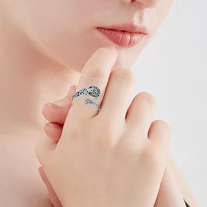 Spoon Rings for Women 925 Sterling Silver Mushroom/Phoenix/Snake/Cardinal/Octopus/Tree of Life/Sunflower/Highland Cow/Dragonfly/Dragon/Horse/Sea Turtle/Frog Rings