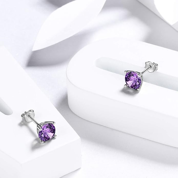 Aurora Tears 925 Sterling Silver 12 Birthstones Necklace/Earring/Ring/Bracelet Women Birthstone Pendant Crystal Fashion Birthday Jewelry Christmas Gift for Girls Women
