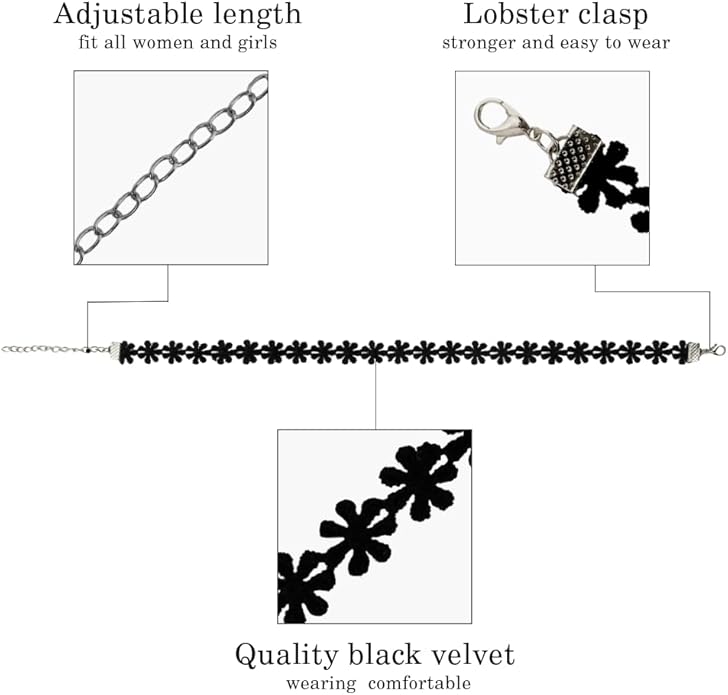 Choker Necklace for Women, Choker Necklaces for Woman, Black Choker, Chokers for Women