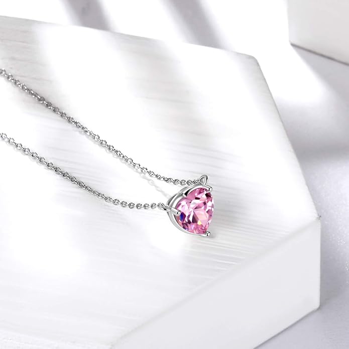Aurora Tears 925 Sterling Silver 12 Birthstone Hearts Jewelry Women Crystal Wedding/Engagement/Bridal Heart Necklace/Earring/Ring/Bracelet Sets Jewellery