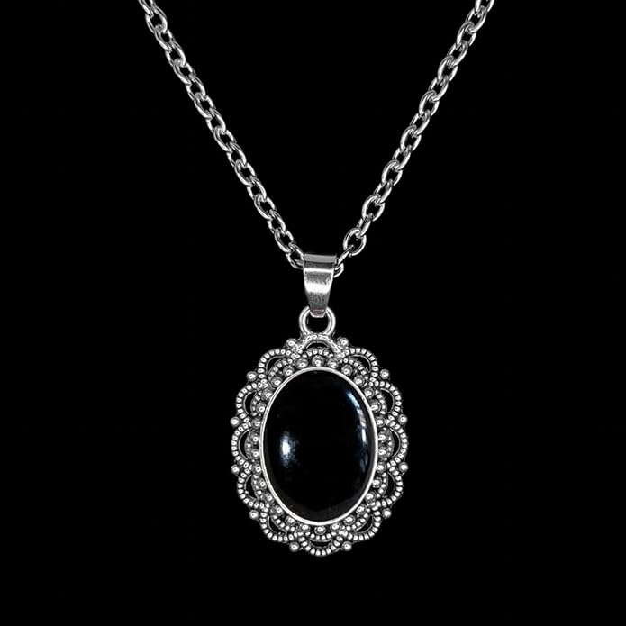 Gothic Vampire Necklace Vintage Stardust Crystal Cameo Pendant Necklace Punk Style Vampire Pendant Oval Necklace Satanic Demon Red Pendant Necklace Jewelry