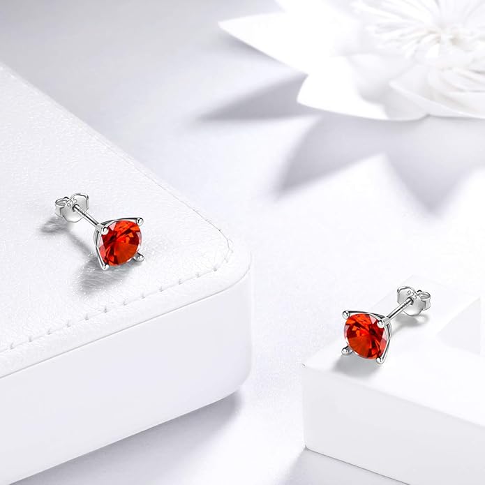 Aurora Tears 925 Sterling Silver 12 Birthstones Necklace/Earring/Ring/Bracelet Women Birthstone Pendant Crystal Fashion Birthday Jewelry Christmas Gift for Girls Women