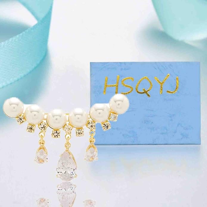 Crystal Pearl Flower Brooches Pins Fashion Beautiful Created Rhinestone Floral Brooch Good Idea for Party Dance Wedding Banquet for Elegant Women Girl