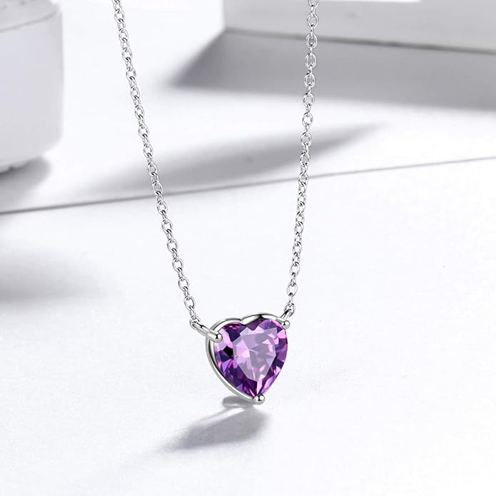 Aurora Tears 925 Sterling Silver 12 Birthstone Hearts Jewelry Women Crystal Wedding/Engagement/Bridal Heart Necklace/Earring/Ring/Bracelet Sets Jewellery