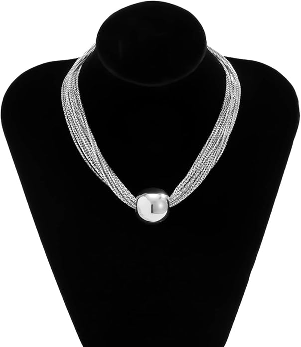 YOOESTORES82 14k Gold Chunky Bead Choker Adjustable Necklace for Women,Trendy Bohemia Chains Choker Statement Necklace Jewelry for Gifts Prom Party