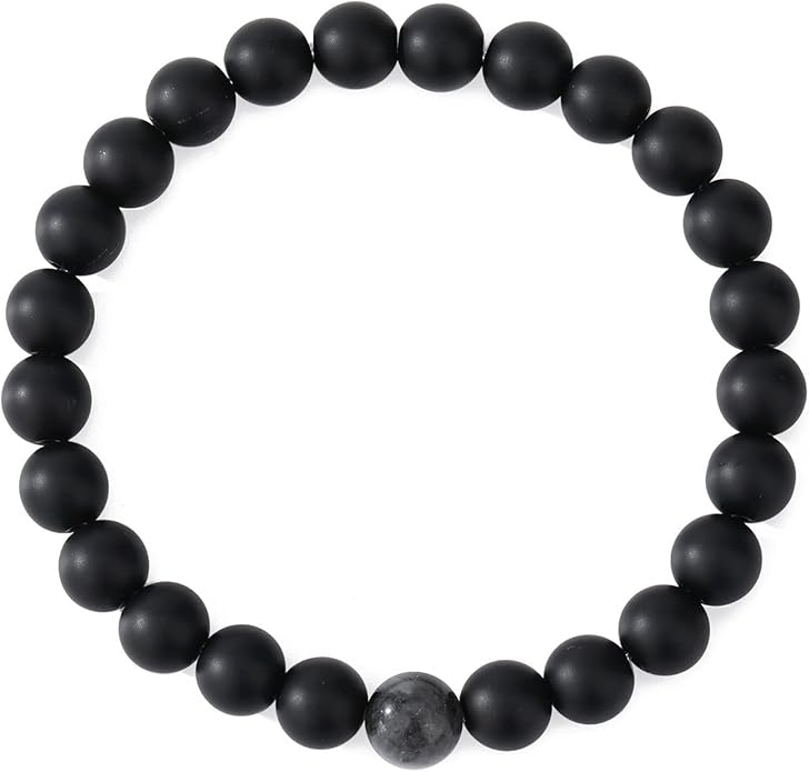 MengPa Mens Beaded Bracelets Couples Matching Bracelet Set Lava Rock Beads for Women Stone Jewelry