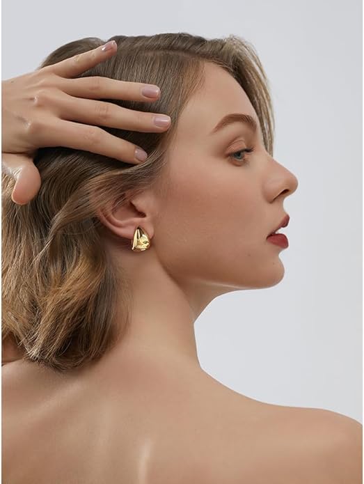 14K Gold Plated Hoop Earring Small Square Huggies Hoops For Women, Minimalist Cute Earrings for Women Girls Gift, gold silver rose gold black and CZ