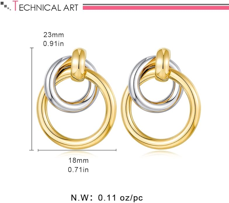 LILIE&WHITE Gold Chain Dangle Earrings - Women's Hypoallergenic Fashion Gift Earrings