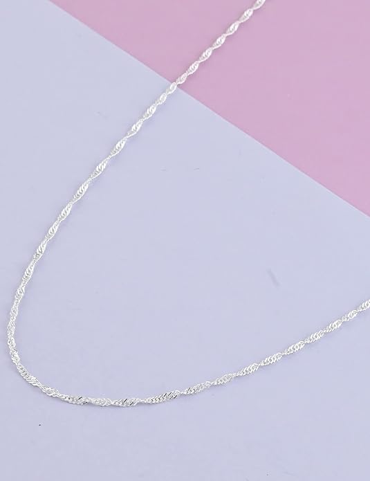 925 Sterling Silver Singapore Chain Lobster Clasp Paperclip Necklace for Women Sparkling Chain 2mm2.5mm3mm4mm5mm Gifts for Her