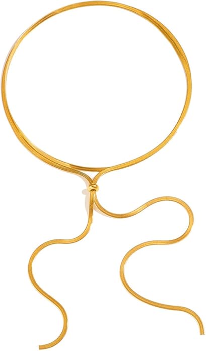 Chunky Gold Choker Necklace for Women,Trendy Silver Statement Necklace Long Snake Chain Drop Necklace,Charm Prom Body Jewelry Accessories Gifts