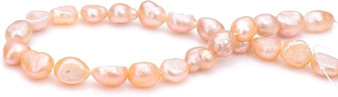 BEADIA Natural Pearl Beads 7-8mm Pink Freshwater Cultured Loose Gemstone Beads for DIY Jewelry Making 13.8''/Strand