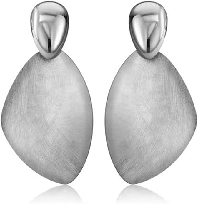 Hefanny Large Hammered Teardrop Dangle Earrings Geometric Chunky Flower Earrings Women's Trendy Statement Jewelry Multiple Styles
