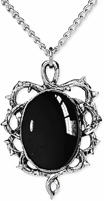 MIFYNN Gothic Stardust Crystal Cameo Necklace Red Purple Crystal Pendant Necklace Vintage Satan Demon Halloween Jewelry for Women