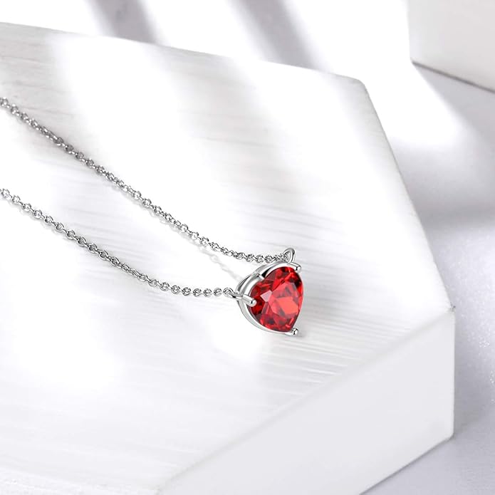 Aurora Tears 925 Sterling Silver 12 Birthstone Hearts Jewelry Women Crystal Wedding/Engagement/Bridal Heart Necklace/Earring/Ring/Bracelet Sets Jewellery