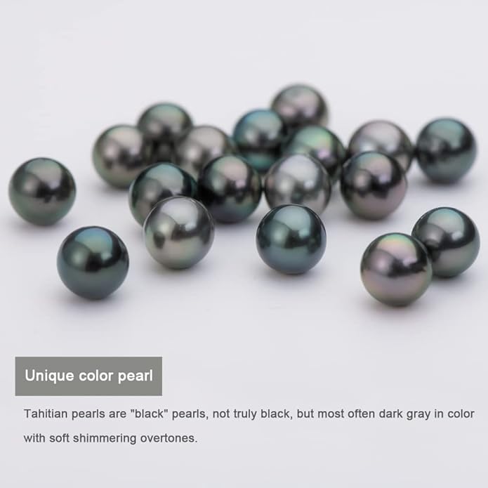Tahitian Black Pearl Necklaces for Women, 925 Sterling Silver Pearl Pendant Necklace, Birthday Anniversary Jewelry Gifts for Wife Mom