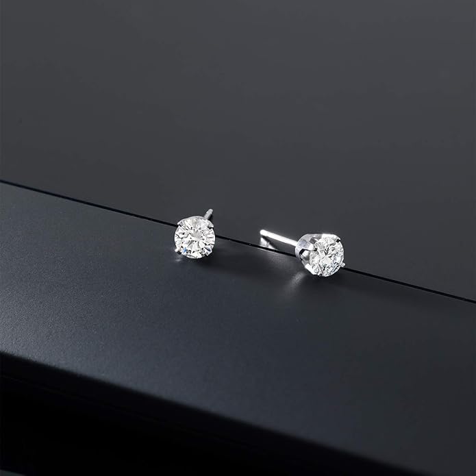 Gem Stone King 0.20 to 6 Cttw 14K Gold Lab Grown Diamond Stud Earrings | Gold Earrings For Women Men | E-F Color | VS1-VS2 Clarity