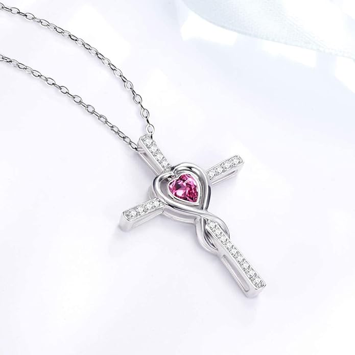 Dorella Love Infinity Christmas Jewelry for Women Birthday Gifts Wife Mom December January Birthstones Blue Topaz Garnet and More Stones Jewelry 925 Sterling Silver