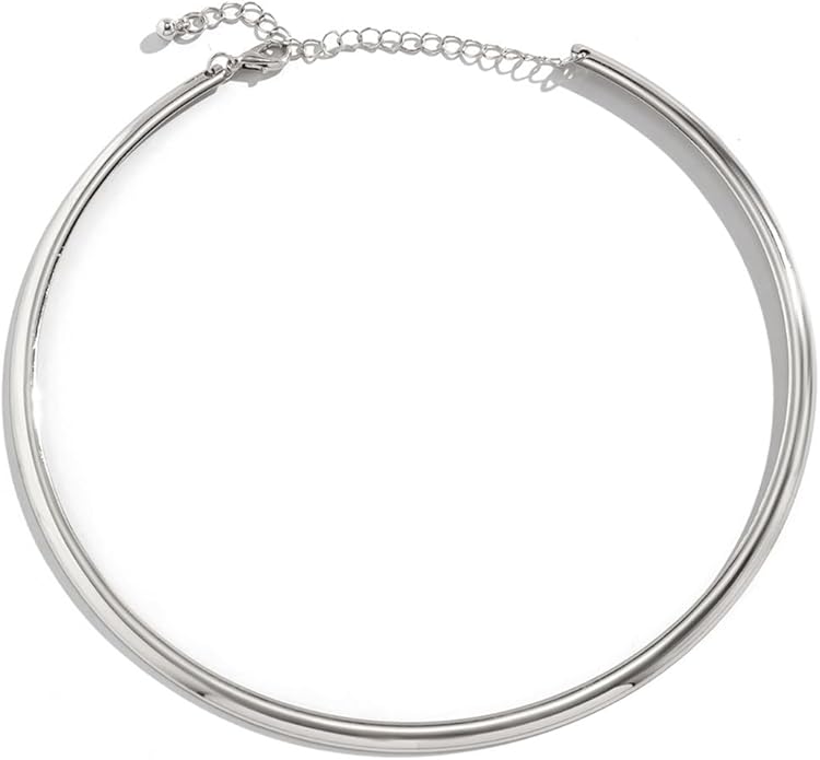 Gold Collar Necklace for Women Trendy African Jewelry Minimalist Statement Choker Metal Jewelry Gifts for Parties, Evenings, and Everyday Wear