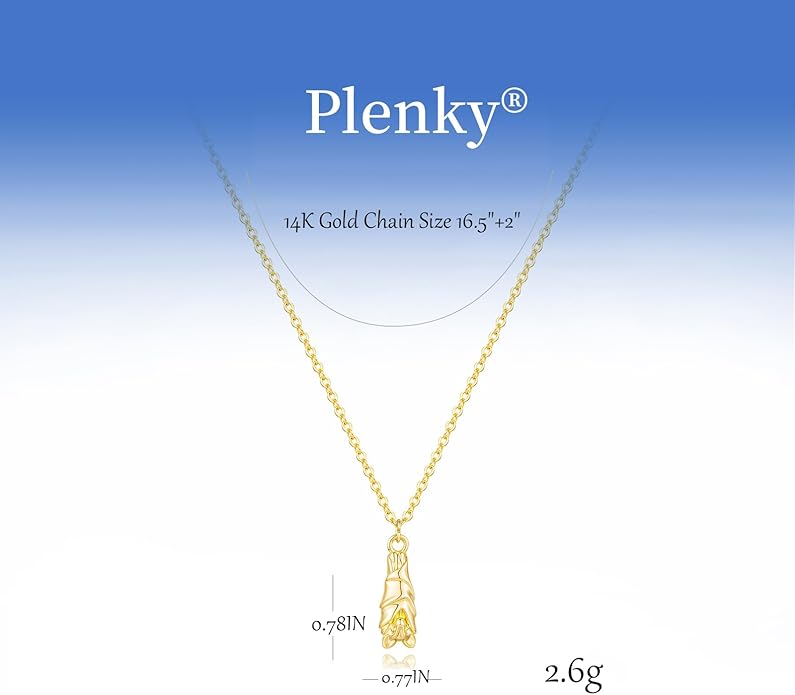 Gold Necklace for Women-14K Gold Plated Bow,Dragon,Shell, Palm Tree, Seahorse, Conch Shell,Sardines, Cowboy Boot,Bat,Bunny Pendant Beachy Jewelry for Women Gifts
