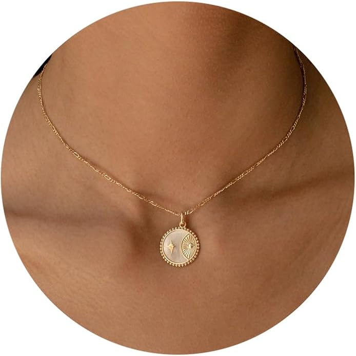 Lariat Necklaces for Women - Dainty Long Necklace Trendy 14K Gold Plated Hypoallergenic Layered Long Y-Shape Sunburst CZ T-Bar Pendant Drop Chain Necklace Set for Women Non Tarinsh Jewelry Gift