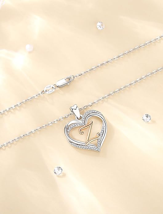 INFUSEU Unique Initial Necklaces for Women Girls Small Heart Letter Jewelry, Meaningful Personalized Gifts