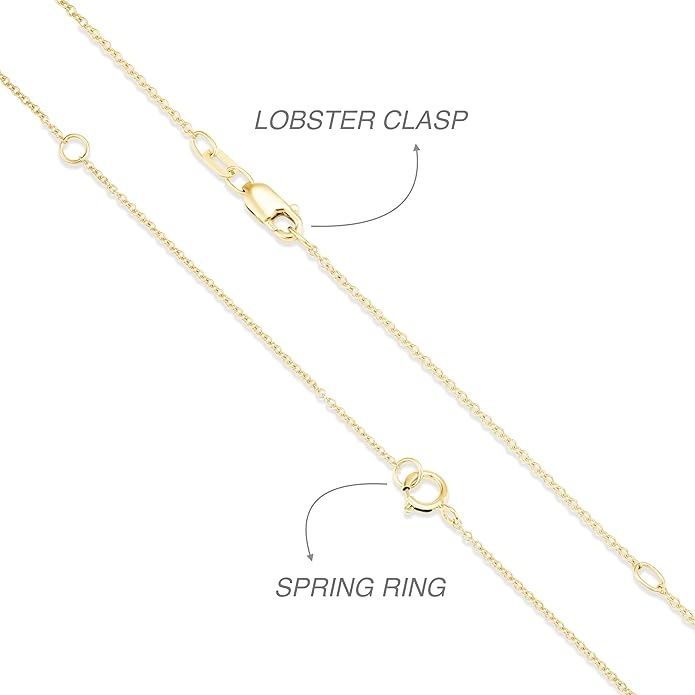 Carbon Atelier IGI Certified 1/3 to 3 Carat Oval Lab Grown Diamond Horizontal Solitaire Pendant Necklace for Women I 14k Gold Necklace (G-H, VS1-VS2, cttw) 16 to 18 Inch Long Adjustable Chain