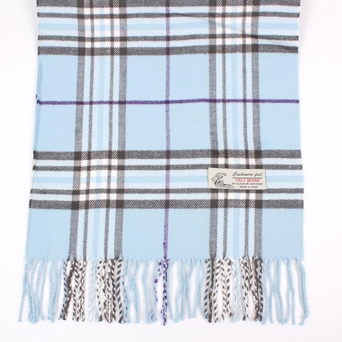 TZ Promise Tartan Plaid Cashmere Feel Classic Soft Luxurious Winter Scarf For Men Women