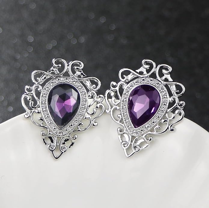 Vintage Silver Color Men's Brooches for Women Lovely Water Drop Badge Flame Crystal Brooch Lapel Pins Fashion Jewelry