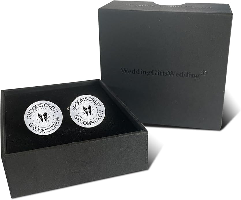 LADY & HOME Cufflinks for Men, Stainless Steel Tuxedo Shirt Cuff links with Gift Box, Gifts for Groom Groomsman Husband Father