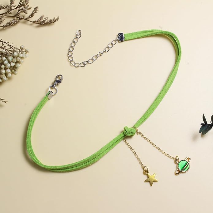 Nova&Aria Chokers Set For Women Heart Choker Necklaces Flower Pendant Velvet Cute Pink Turquoise Blue White Black Choker Necklace Christmas Colorful Lace Chokers