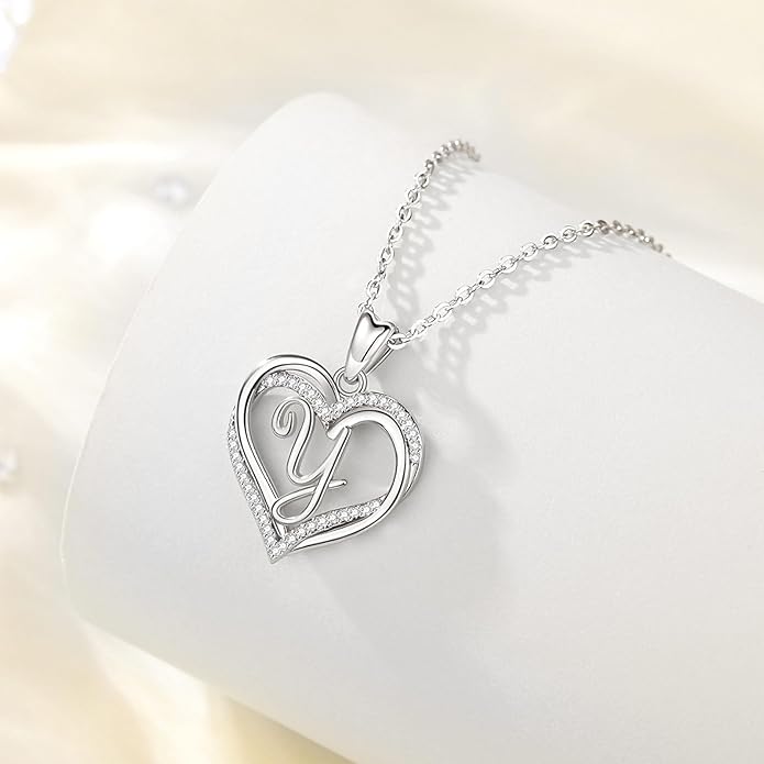 INFUSEU Unique Initial Necklaces for Women Girls Small Heart Letter Jewelry, Meaningful Personalized Gifts