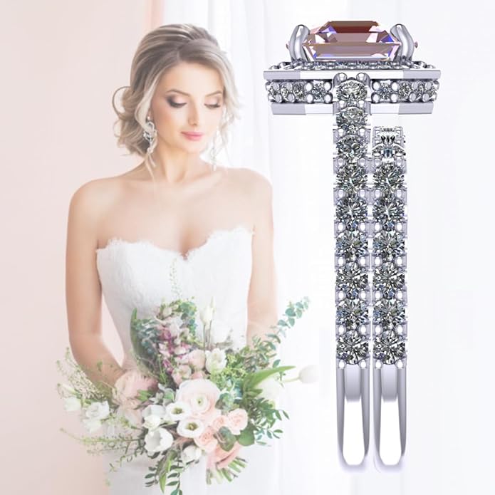 NANA Jewels Sterling Silver Engagement Rings for Women - Choose Simulated Morganite, Citrine, Aquamarine & More