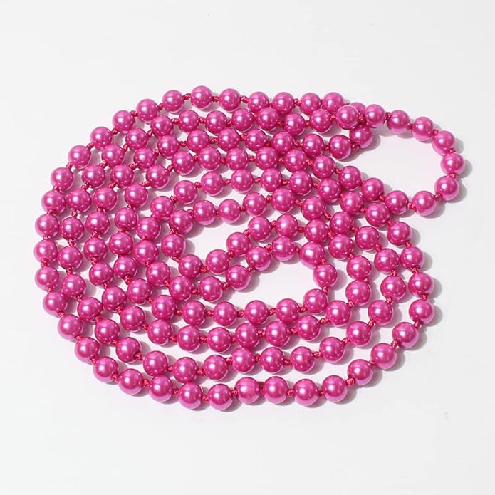 Fashion Faux Pearls Pendants 1920s Beads Cluster Long Pearl Necklace for Costume Party Jewelry 55"