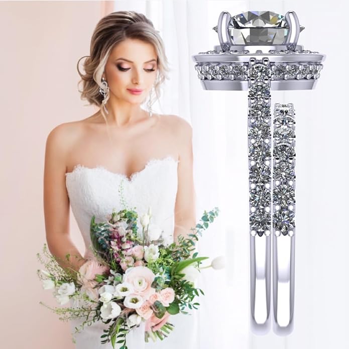 NANA Jewels Sterling Silver Engagement Rings for Women - Choose Simulated Morganite, Citrine, Aquamarine & More