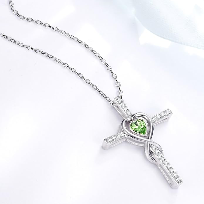 Dorella Love Infinity Christmas Jewelry for Women Birthday Gifts Wife Mom December January Birthstones Blue Topaz Garnet and More Stones Jewelry 925 Sterling Silver