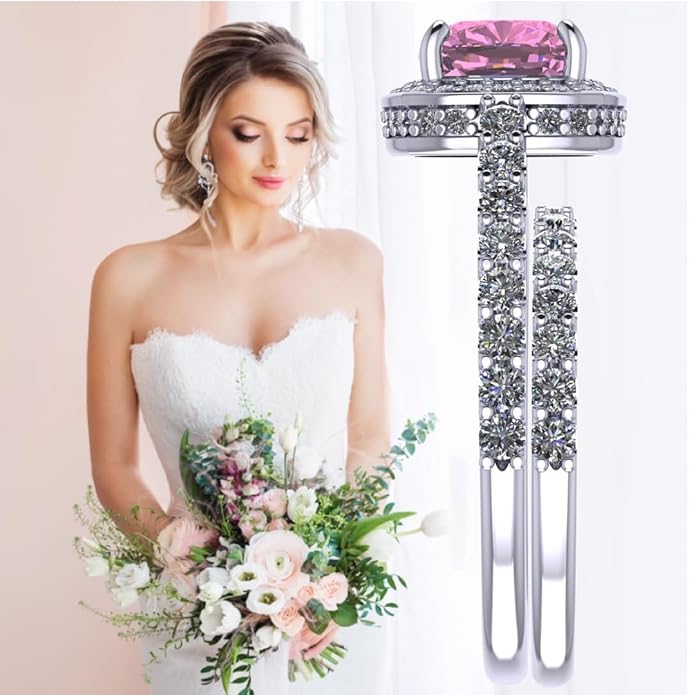 NANA Jewels Sterling Silver Engagement Rings for Women - Choose Simulated Morganite, Citrine, Aquamarine & More