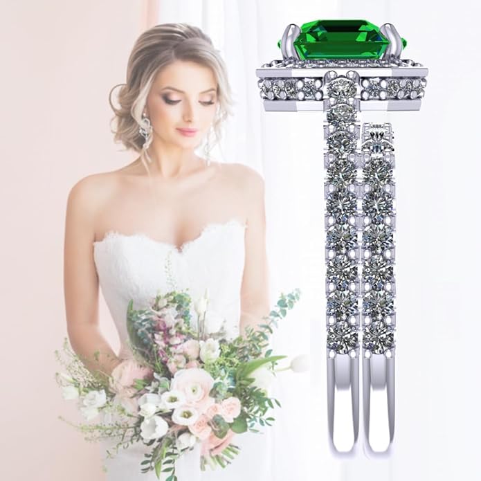 NANA Jewels Sterling Silver Engagement Rings for Women - Choose Simulated Morganite, Citrine, Aquamarine & More