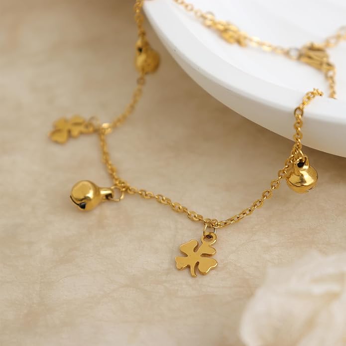 Dainty Gold Shell Pearl Charm Ankle Bracelet for Women Trendy non-Tarnish Adjustable Anklet Summer Beach Fashion Jewelry Gift